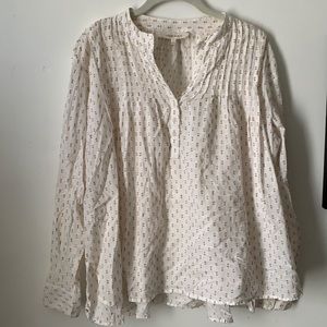 THE GREAT. White and Pink Patterned Blouse